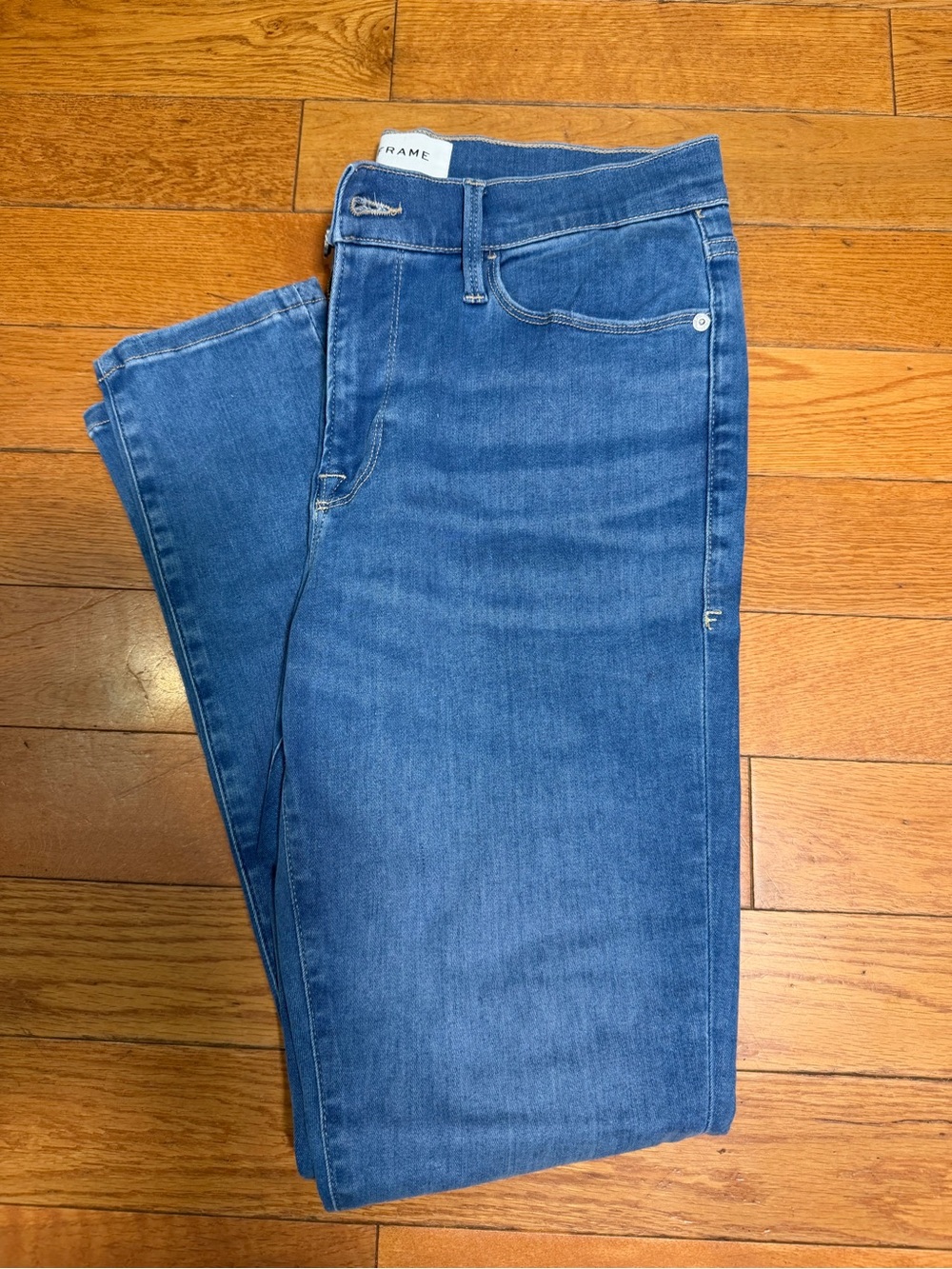 FRAME Le Skinny De Jeanne Stover Blue Medium Wash Jeans Size 31 (LSJ416)